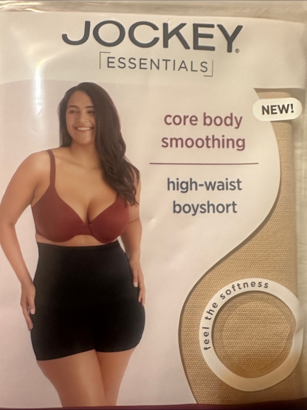 Jockey Essentials High-Waist Boyshort – Black & Burgundy